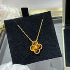 [Marin]CLOVER 15MM DIAMOND AND YELLOW TIGER'S EYE AGATE necklace