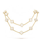[Marin]CLOVER 20 MOTIFS WHITE MOP NECKLACE