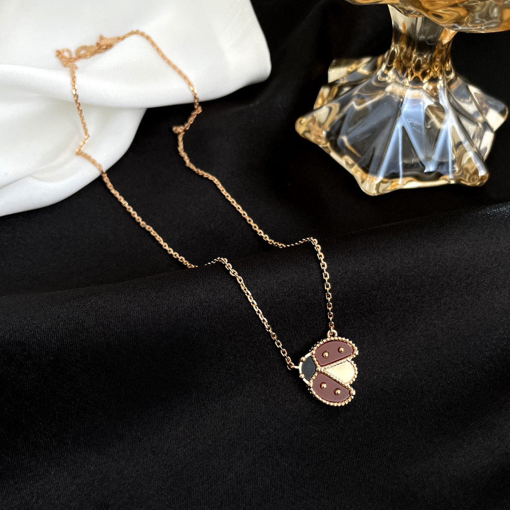 [Marin]LUCKY  CARNELIANS LADYBUG NECKLACE
