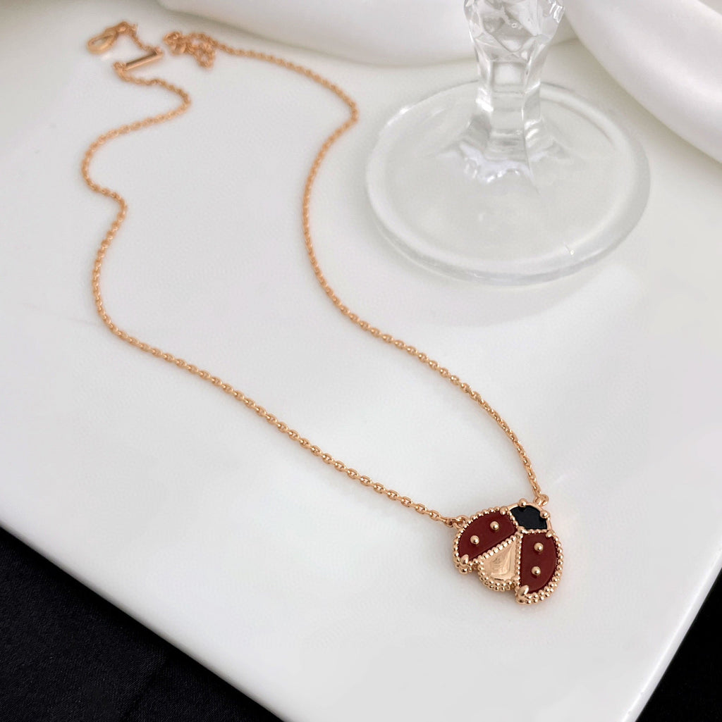 [Marin]LUCKY  CARNELIANS LADYBUG NECKLACE