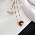 [Marin]LUCKY  CARNELIANS LADYBUG NECKLACE