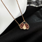 [Marin]LUCKY  CARNELIANS LADYBUG NECKLACE