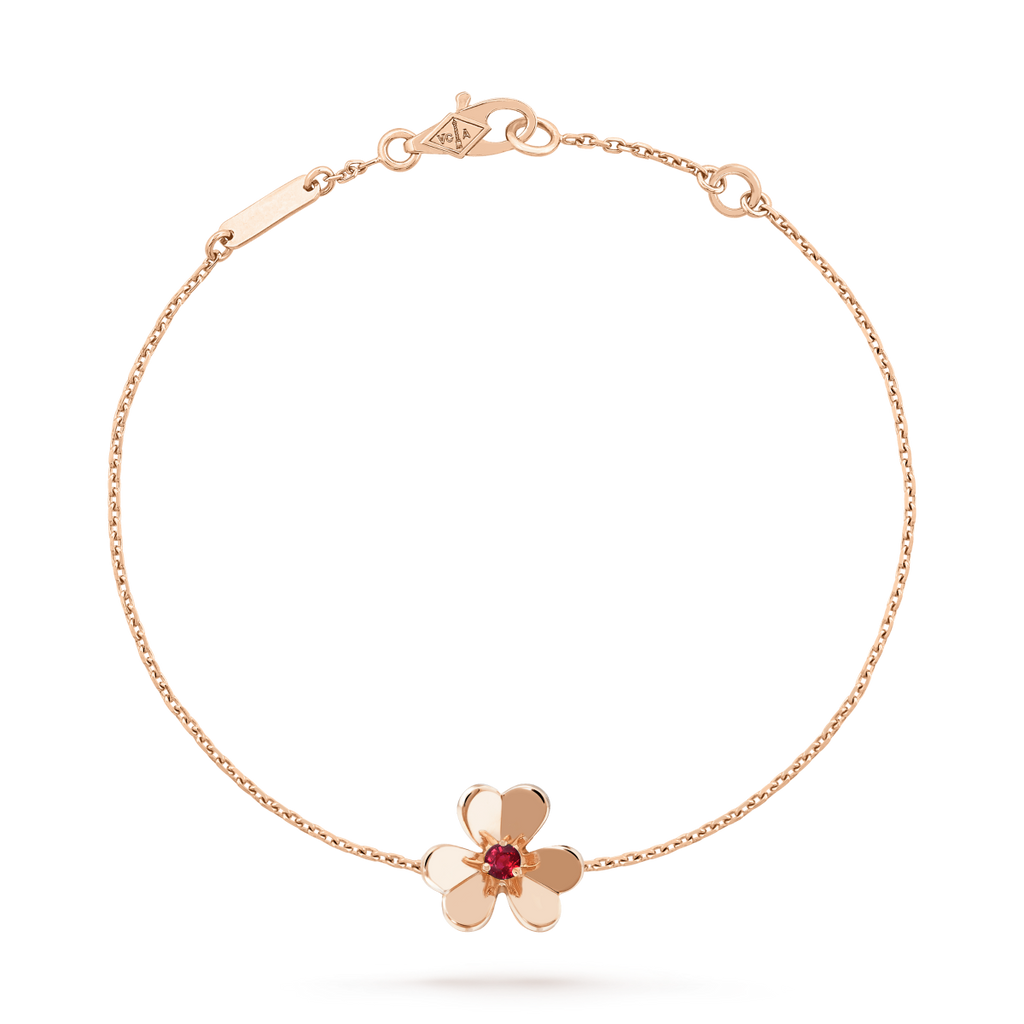[Marin]BRACELET MARIN FRIVOLE FLEUR OR ROSE MALACHITE