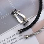 [Marin]FORCE LARGE HORSESHOE BLACK DIAMOND BRACELET SILVER