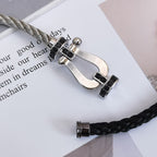 [Marin]FORCE LARGE HORSESHOE BLACK DIAMOND BRACELET SILVER