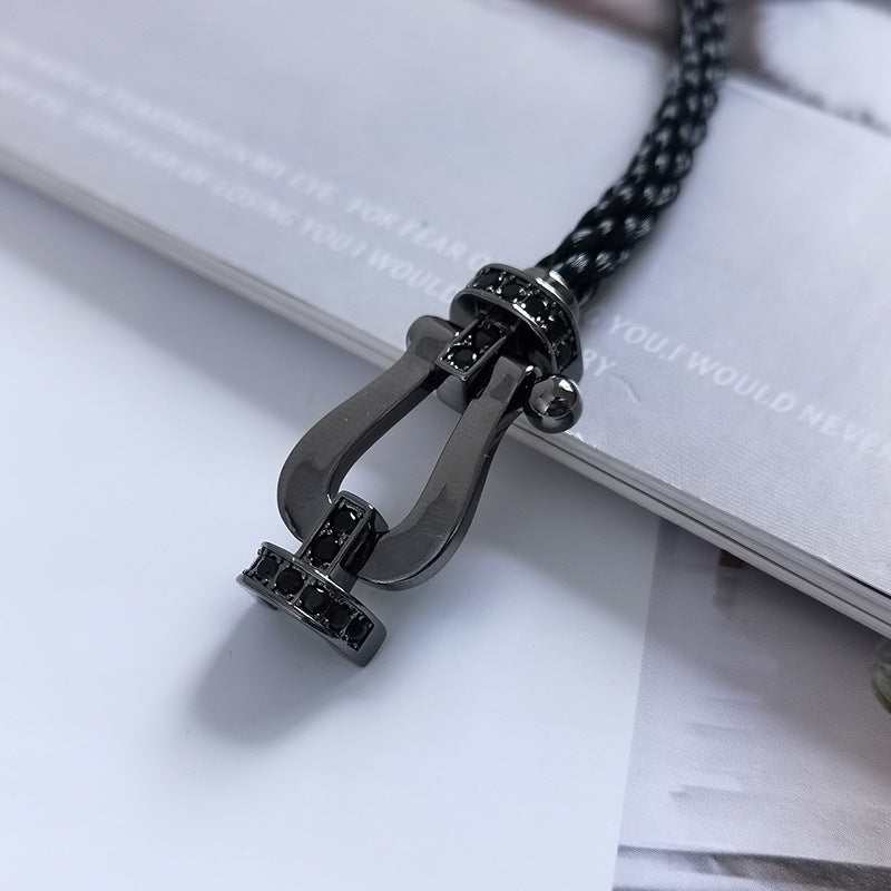 [Marin]FORCE LARGE SERIES HORSESHOE BLACK SAMURAI BRACELET