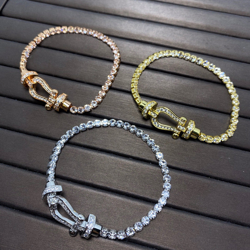 [Marin]FORCE  LARGE HORSESHOE FULL DIAMOND TENNIS BRACELET