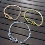 [Marin]FORCE  LARGE HORSESHOE FULL DIAMOND TENNIS BRACELET