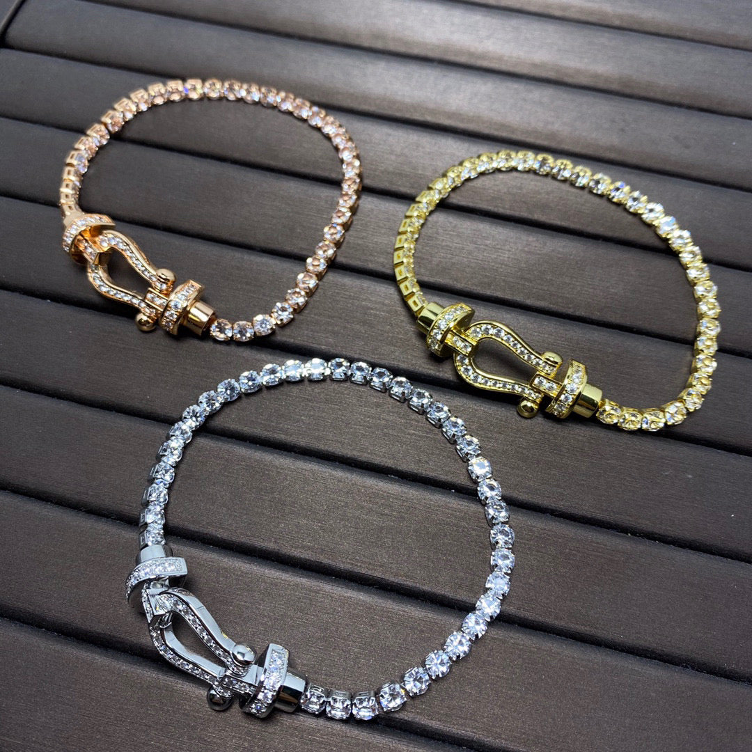 [Marin]FORCE  LARGE HORSESHOE FULL DIAMOND TENNIS BRACELET
