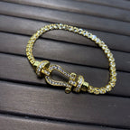 [Marin]FORCE  LARGE HORSESHOE FULL DIAMOND TENNIS BRACELET