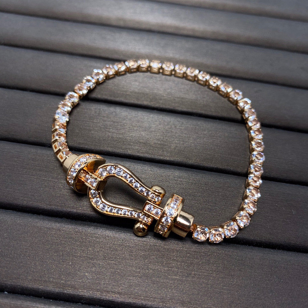 [Marin]FORCE  LARGE HORSESHOE FULL DIAMOND TENNIS BRACELET