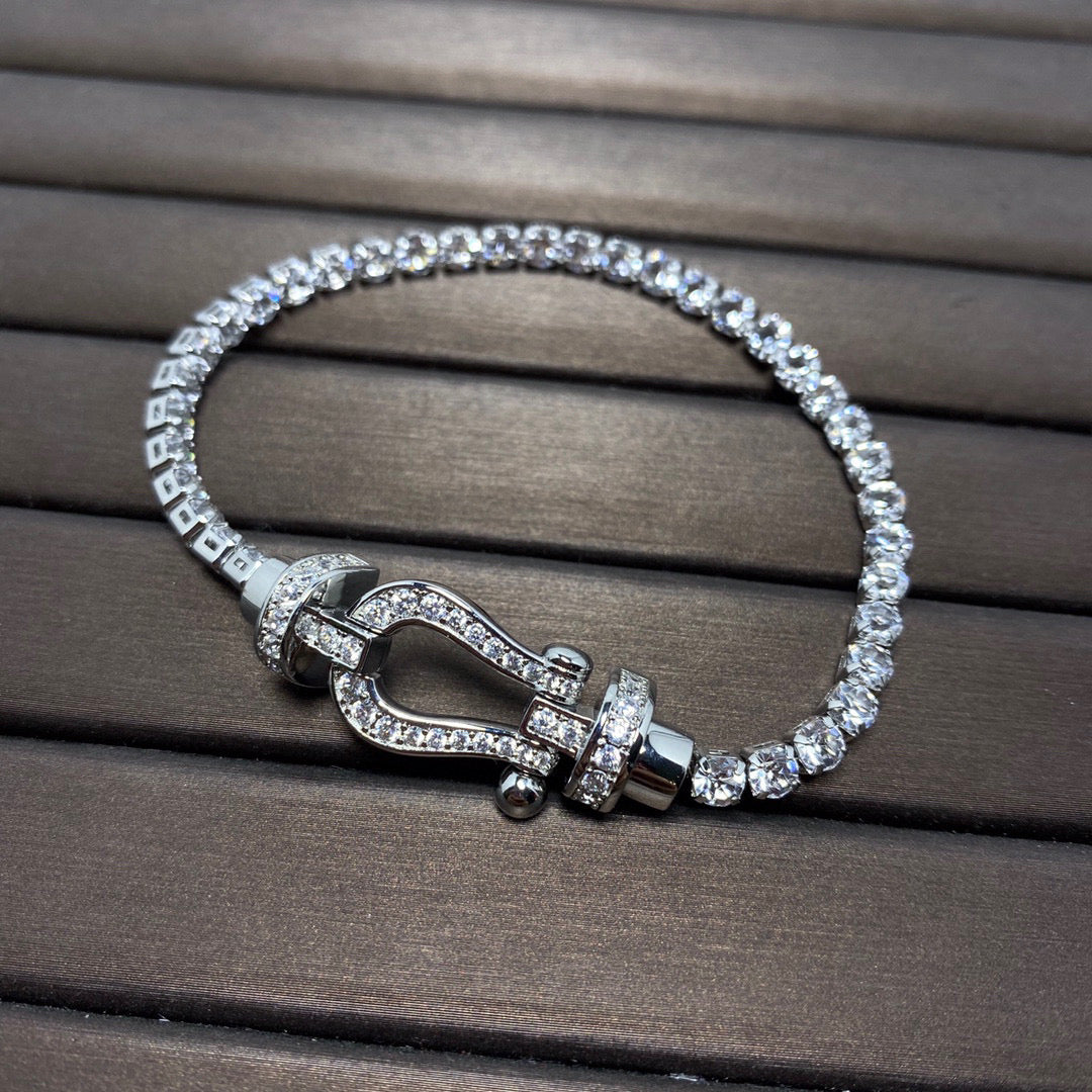 [Marin]FORCE  LARGE HORSESHOE FULL DIAMOND TENNIS BRACELET