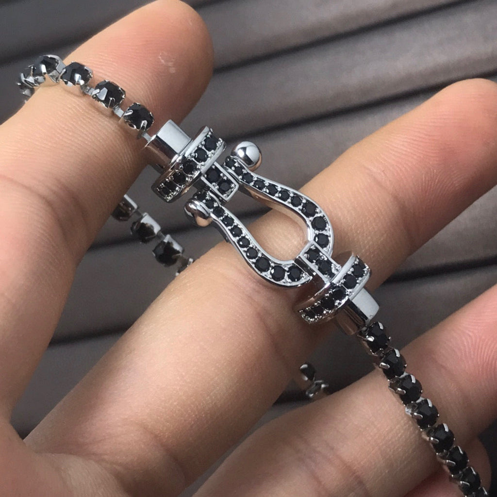 [Marin]FORCE  LARGE HORSESHOE FULL DIAMOND TENNIS BRACELET