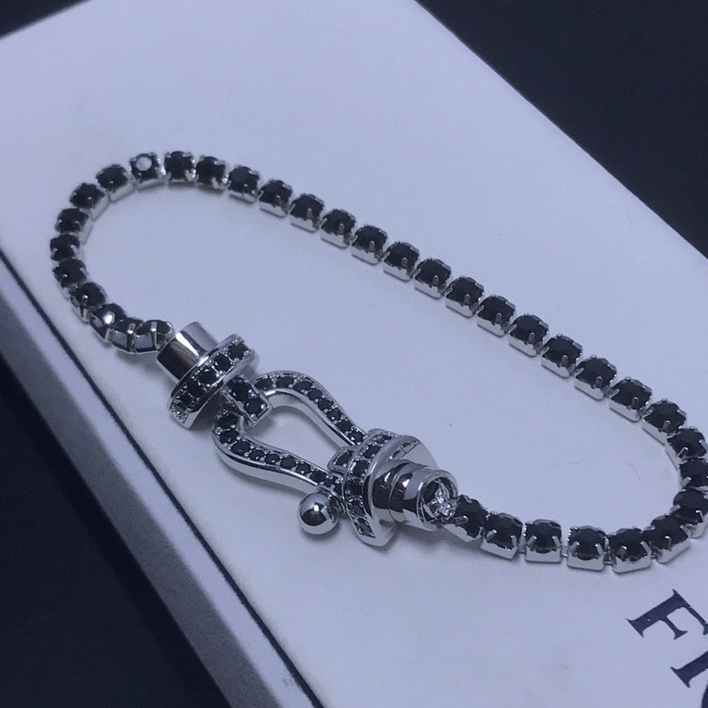 [Marin]FORCE  LARGE HORSESHOE FULL DIAMOND TENNIS BRACELET