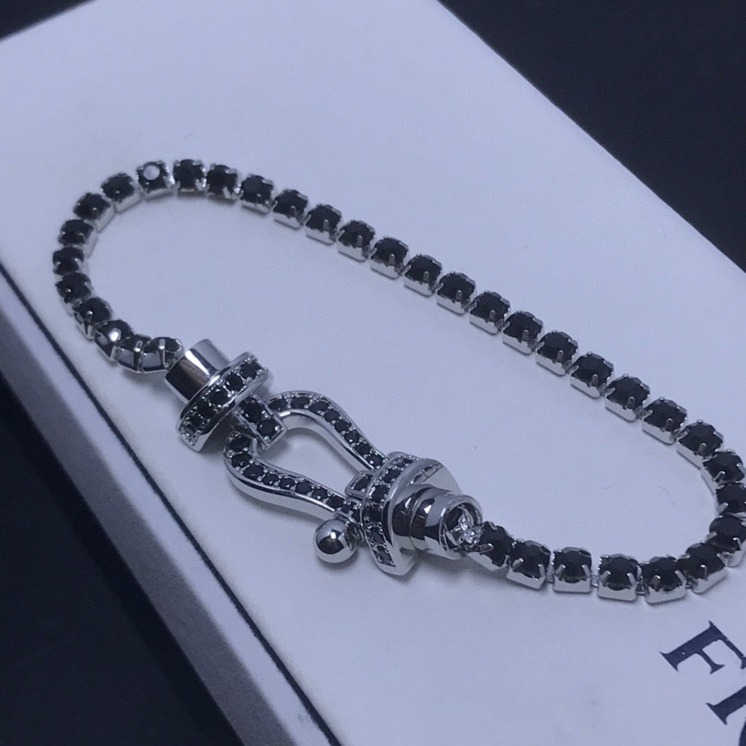 [Marin]FORCE  LARGE HORSESHOE FULL DIAMOND TENNIS BRACELET