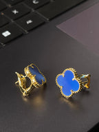 [Marin] CLOVER LARGE (20mm) 1 MOTIFS BLUE MOP STUD EARRINGS