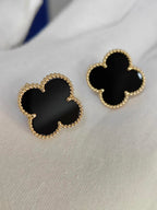 [Marin]CLOVER 20MM BLACK MOP EARRINGS