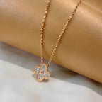 [Marin]CLOVER 15MM DIAMOND SINGLE FLOWER NECKLACE