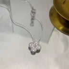 [Marin]CLOVER 15MM DIAMOND SINGLE FLOWER NECKLACE