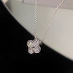 [Marin]CLOVER 15MM DIAMOND SINGLE FLOWER NECKLACE