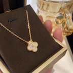 [Marin]CLOVER 15MM DIAMOND SINGLE FLOWER NECKLACE
