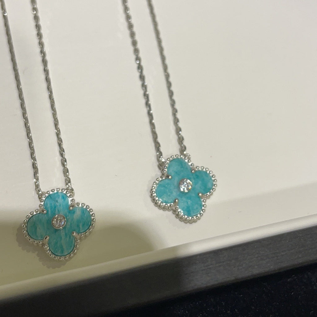 [Marin]COLLIER CLOVER 15MM DIAMOND PORCELAINE SVRES ARGENT