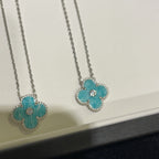 [Marin]COLLIER CLOVER 15MM DIAMOND PORCELAINE SVRES ARGENT
