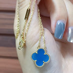 [Marin]CLOVER 15MM BLUE AGATE NECKLACE