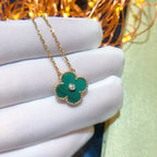 [Marin]CLOVER 15MM DIAMOND TURQUOISE NECKLACE