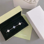 [⭐Shinejoy] CLOVER 5 MOTIF PURPLE CHALCEDONY BRACELET COLLECTION