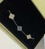 [⭐Shinejoy] CLOVER 5 MOTIF PURPLE CHALCEDONY BRACELET COLLECTION
