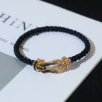 [Marin]FORCE LARGE HORSESHOE BLACK WHITE DIAMOND BRACELET ROSE GOLD