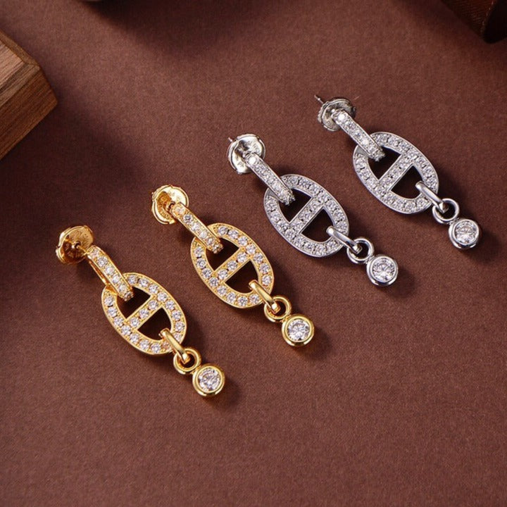 [Marin]HM CHAINE DIAMOND EARRINGS