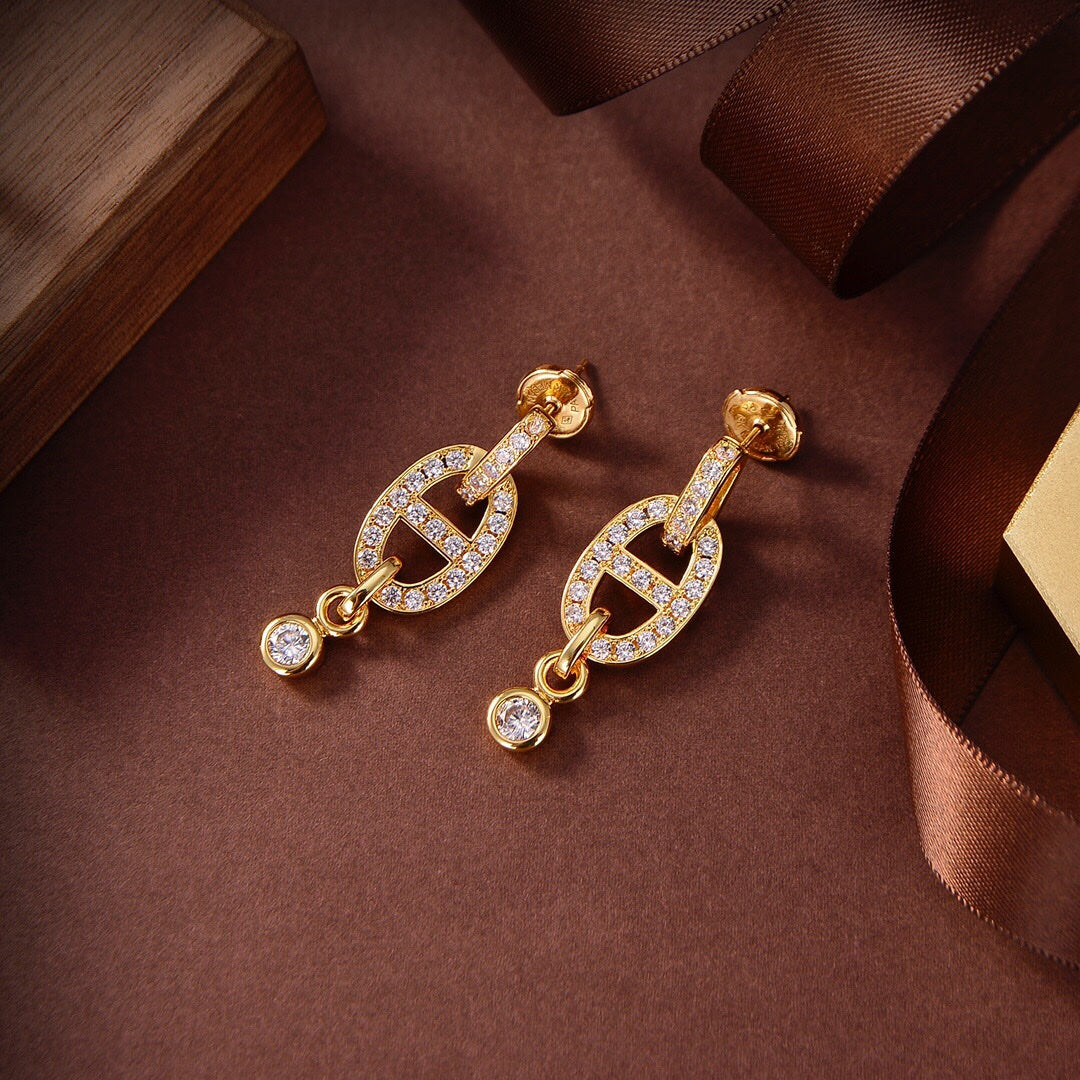 [Marin]HM CHAINE DIAMOND EARRINGS