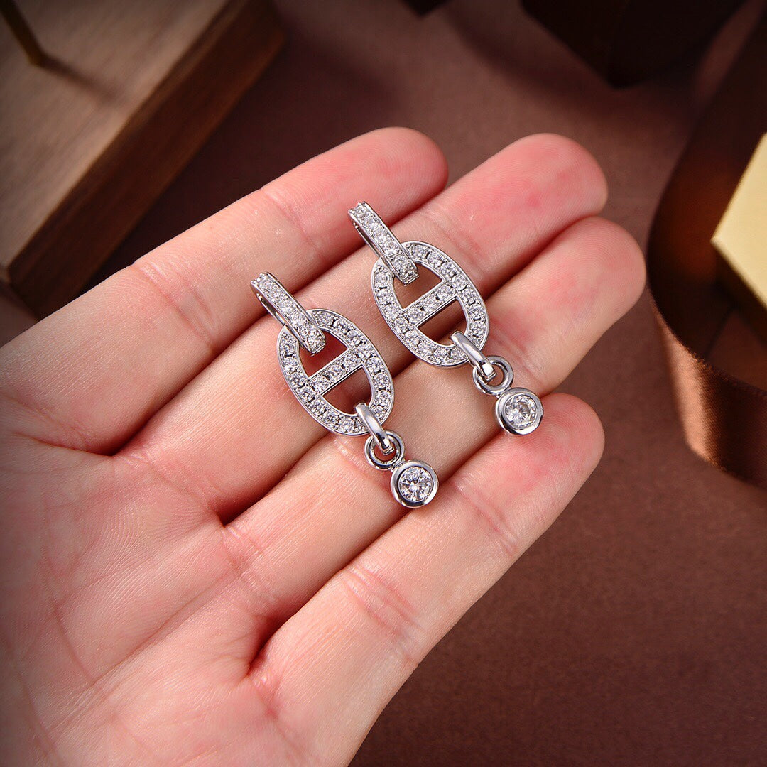 [Marin]HM CHAINE DIAMOND EARRINGS