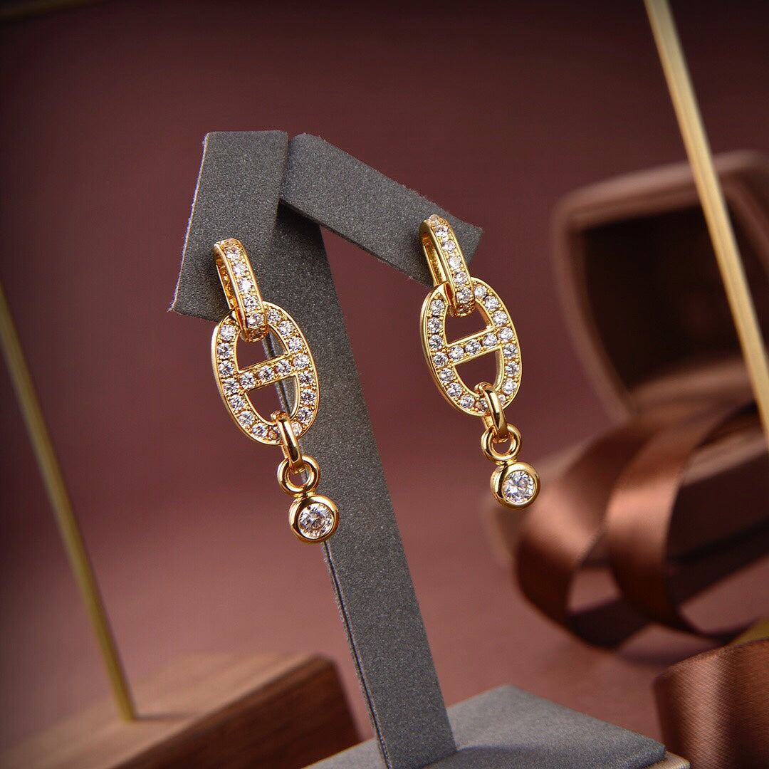 [Marin]HM CHAINE DIAMOND EARRINGS