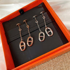 [Marin]BOUCLES D'OREILLES CHAÎNETTE ET POMPON