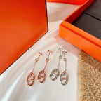[Marin]BOUCLES D'OREILLES CHAÎNETTE ET POMPON