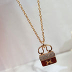 [Marin]CONSTANCE RED PEDANT PINK GOLD NECKLACE
