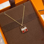 [Marin]CONSTANCE RED PEDANT PINK GOLD NECKLACE