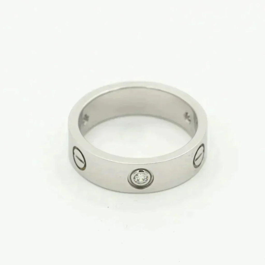 [Marin]LOVE RING 5.5MM 3 DIAMONDS SILVER
