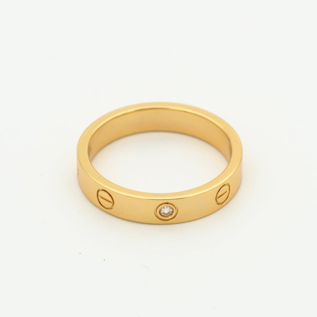 [Marin]LOVE RING 4MM 1 DIAMOND PINK GOLD