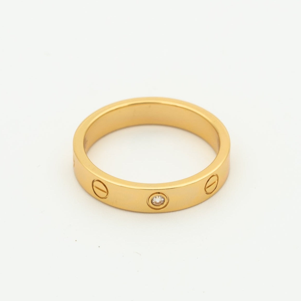 [Marin]LOVE RING 4MM 1 DIAMOND PINK GOLD