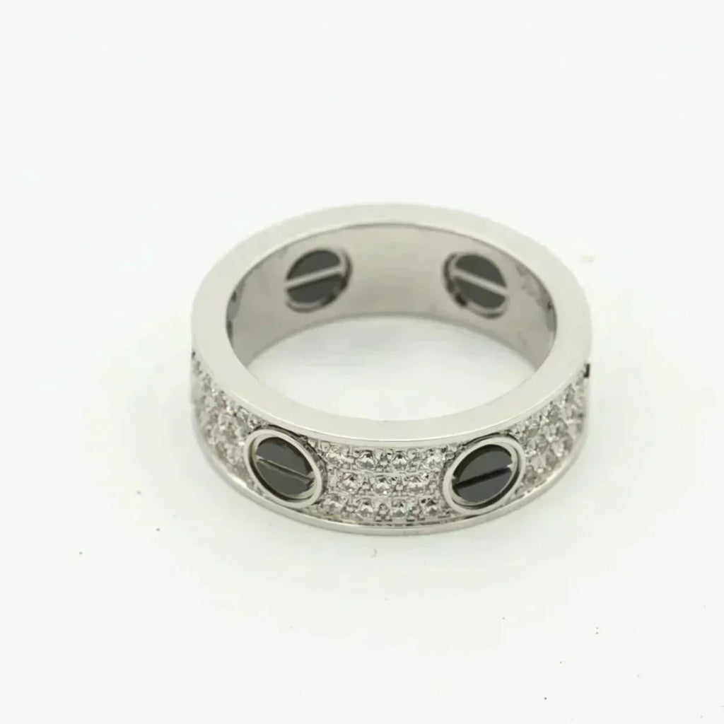 [Marin]LOVE RING 5.5MM DIAMONDS PAVED CERAMIC