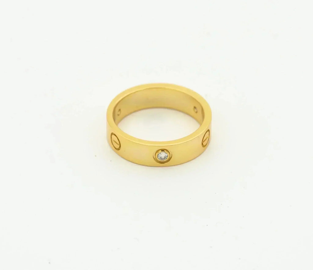 [Marin]LOVE RING 4MM 1 DIAMOND GOLD