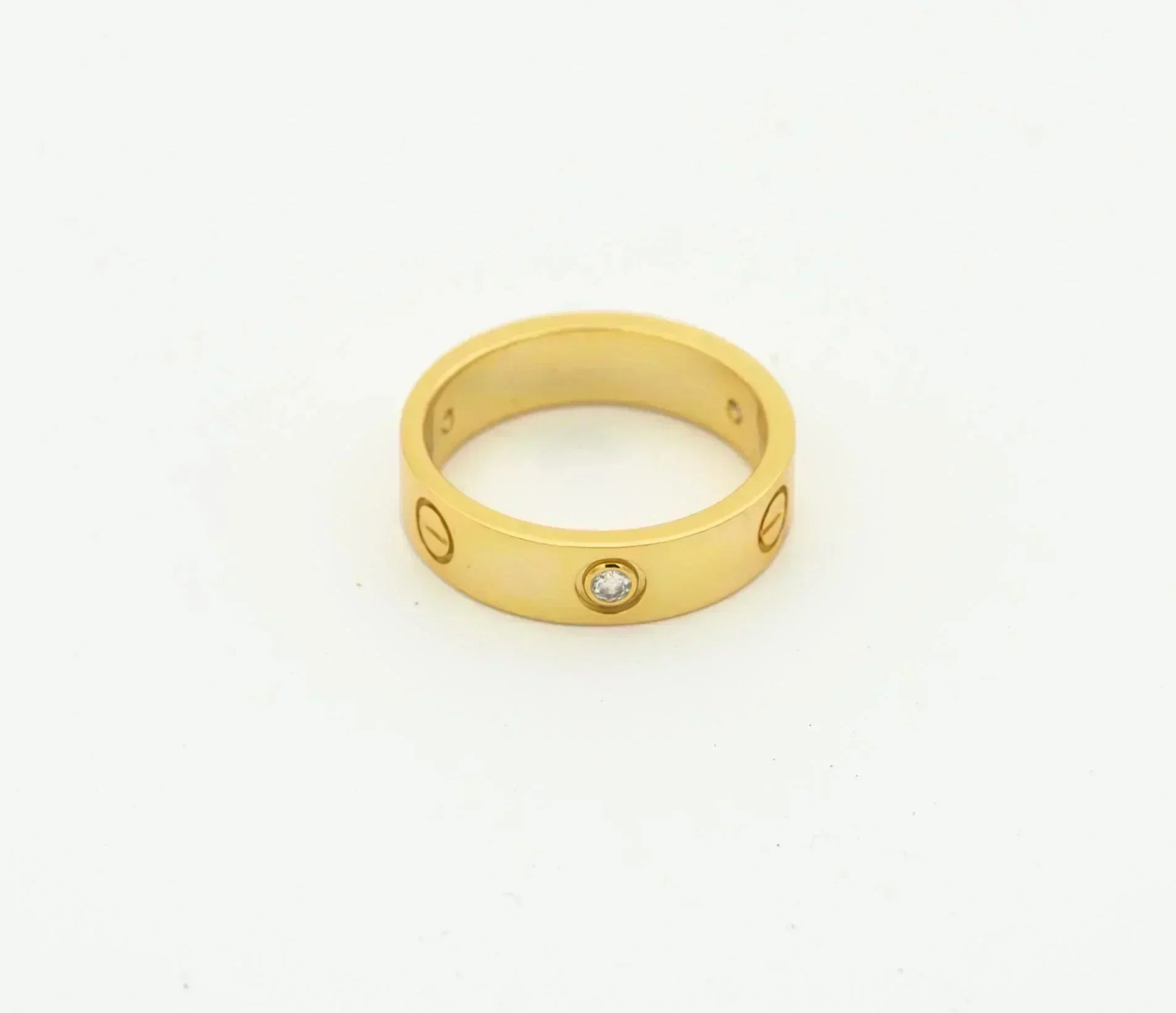 [Marin]LOVE RING 4MM 1 DIAMOND GOLD