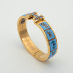 [Marin]H PINK GOLD BRACELET BLUE CERAMIC