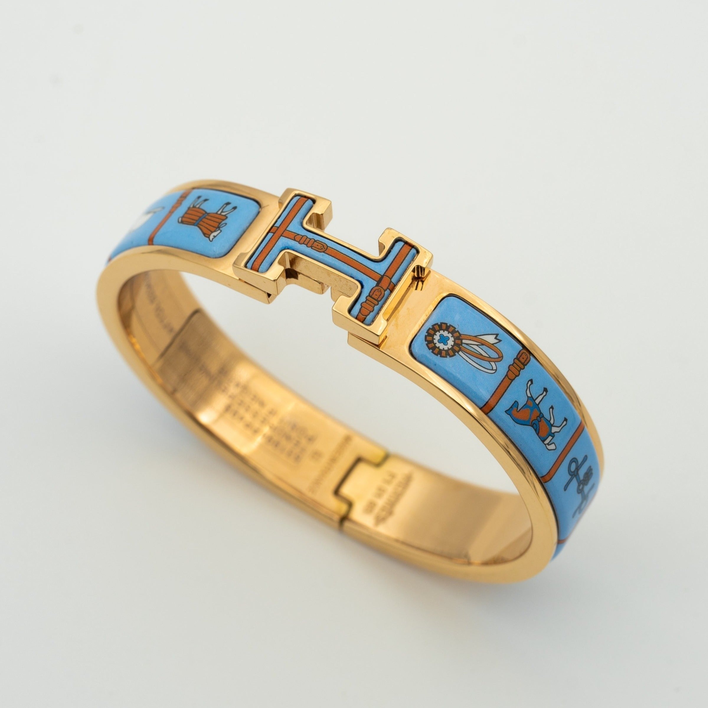 [Marin]H PINK GOLD BRACELET BLUE CERAMIC