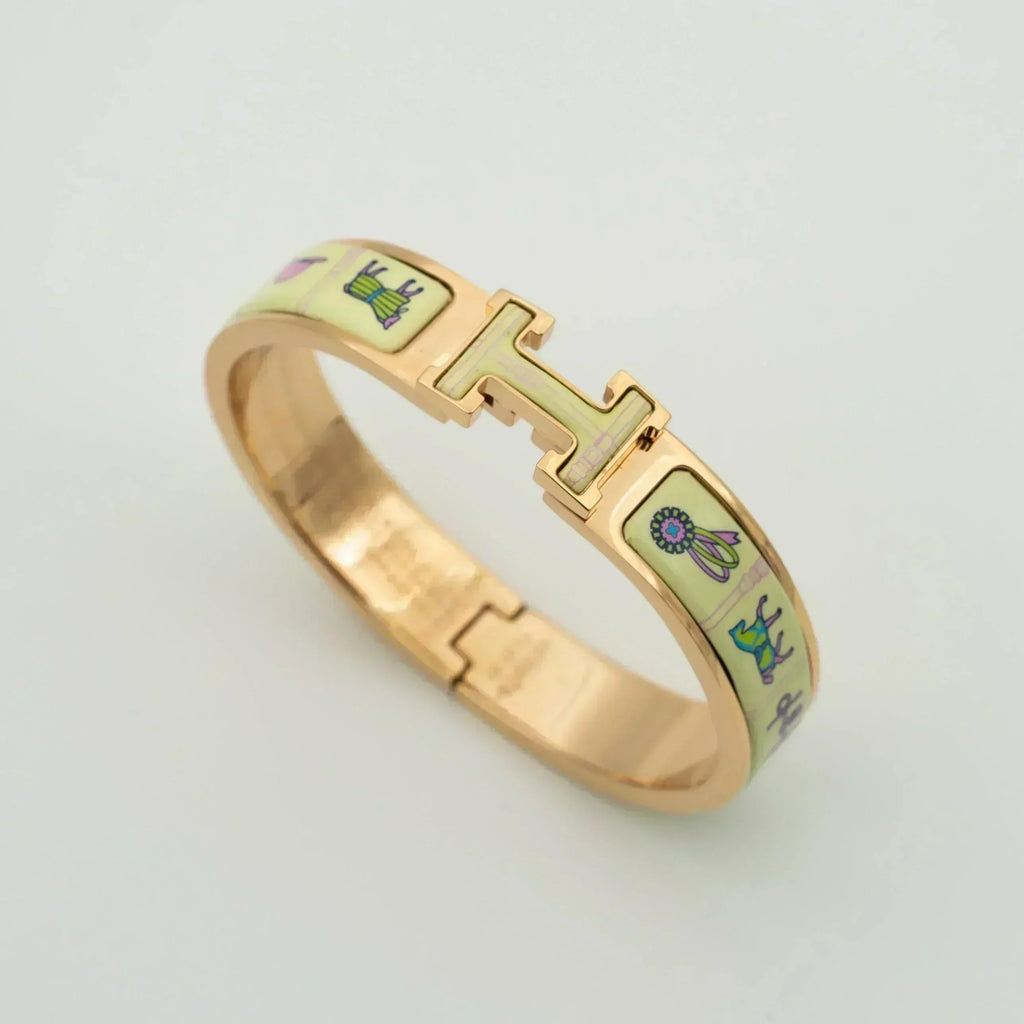 [Marin]H PINK GOLD BRACELET CREAM CERAMIC