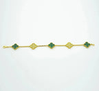 [⭐Shinejoy] CLOVER 5 MOTIF MALACHITE BRACELET COLLECTION